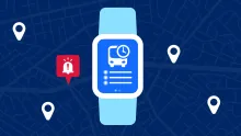 Smart Watch using transport data to guide customer.